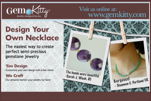 Design your own custom necklace at gemkitty.com 
